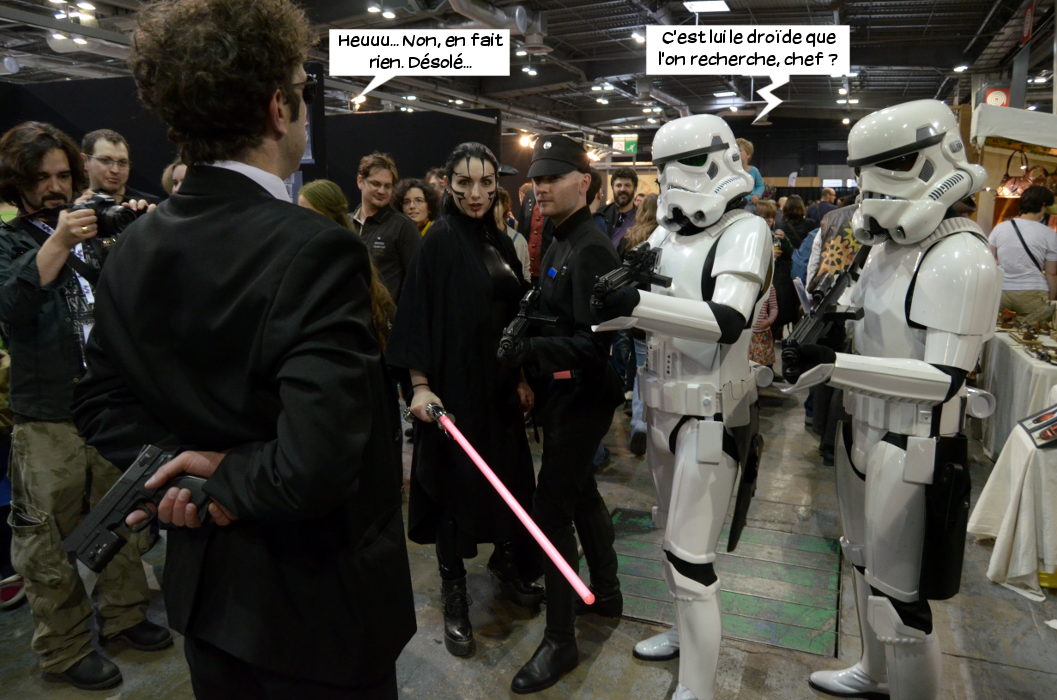  Loris: Euh... Non en fait rien. Désolé... Stormtrooper: C'est lui le droïde que l'on recherche, Chef?