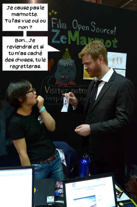  Max: Je cause pas le marmotte. Tu l'as vue oui ou non? Bon... Je reviendrai et si tu m'as caché des choses, tu le regretteras.