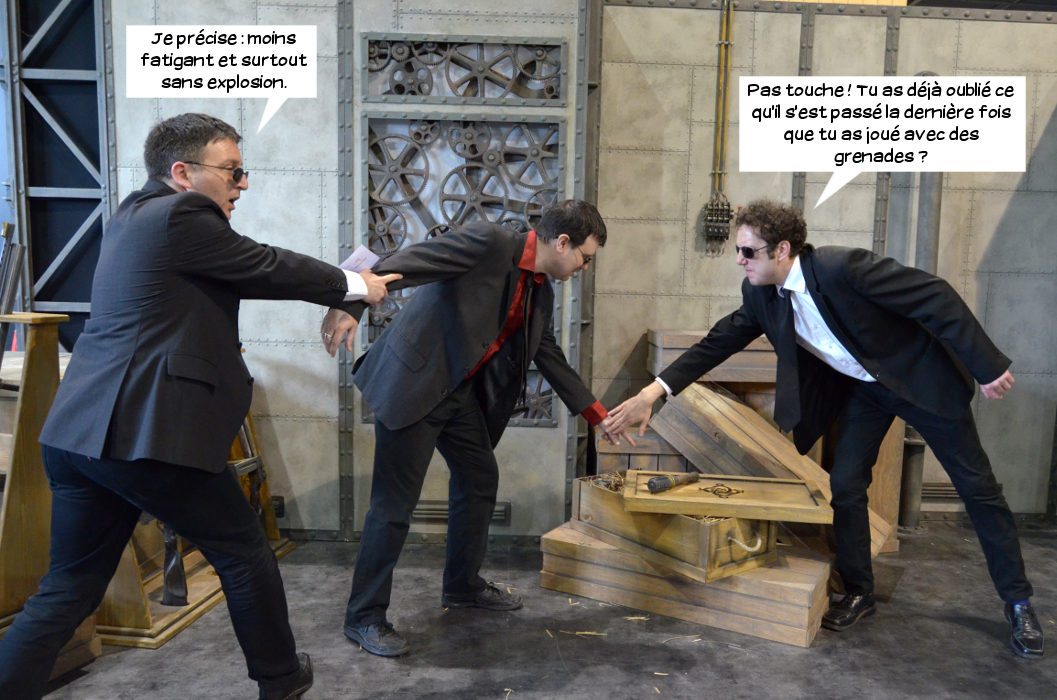  Jake: Je précise: moins fatigant et surtout sans explosion. Loris: Pas touche! Tu as déjà oublié ce qu'il s'est passé la dernière fois que tu as joué avec des grenades?