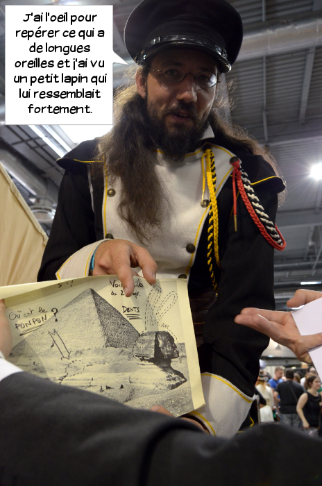  Le géant: J'ai l'œil pour repérer ce qui a de longues oreilles et j'ai vu un petit lapin qui lui ressemblait fortement.