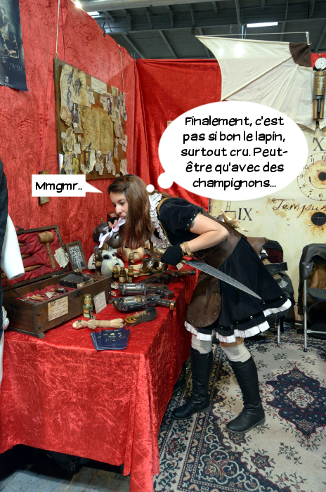  Alice: Mmgmr.. Finalement, c'est pas si bon le lapin, surtout cru. Peut-être qu'avec des champignons...